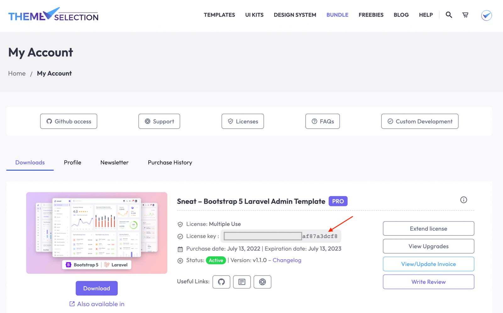 ThemeSelection How Can I Get My License Key ThemeSelection