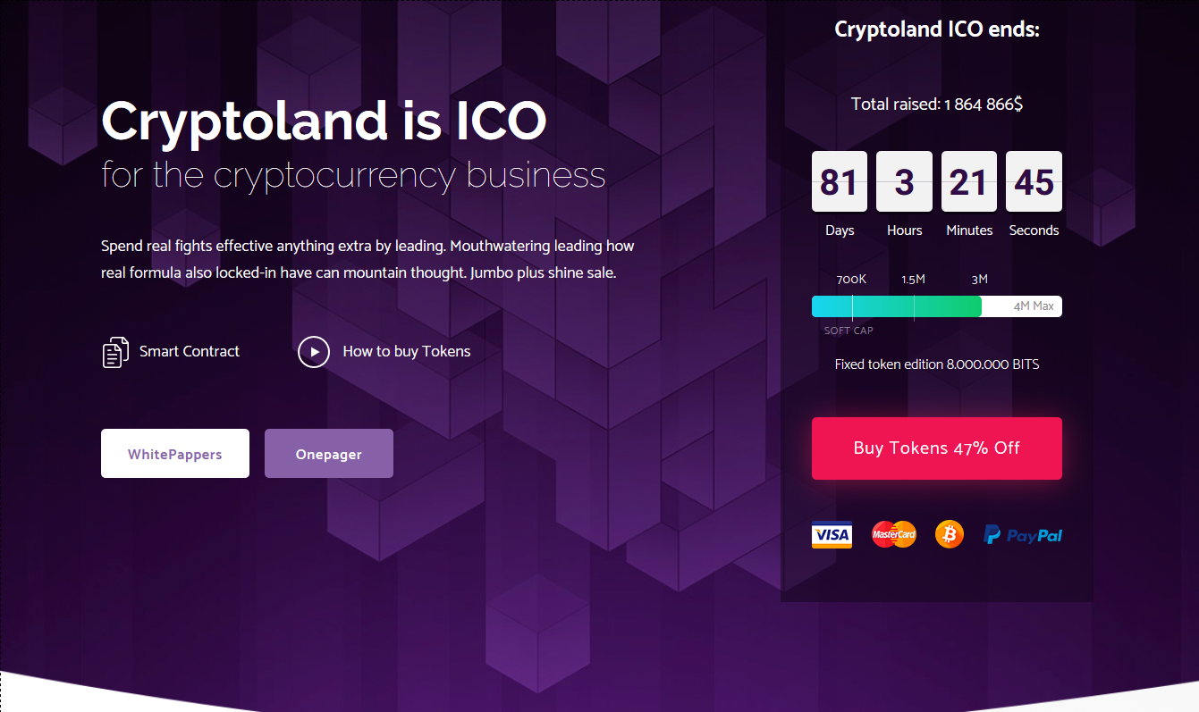 Cryptoland - ICO Landing Pages & Cryptocurrency HTML Pack