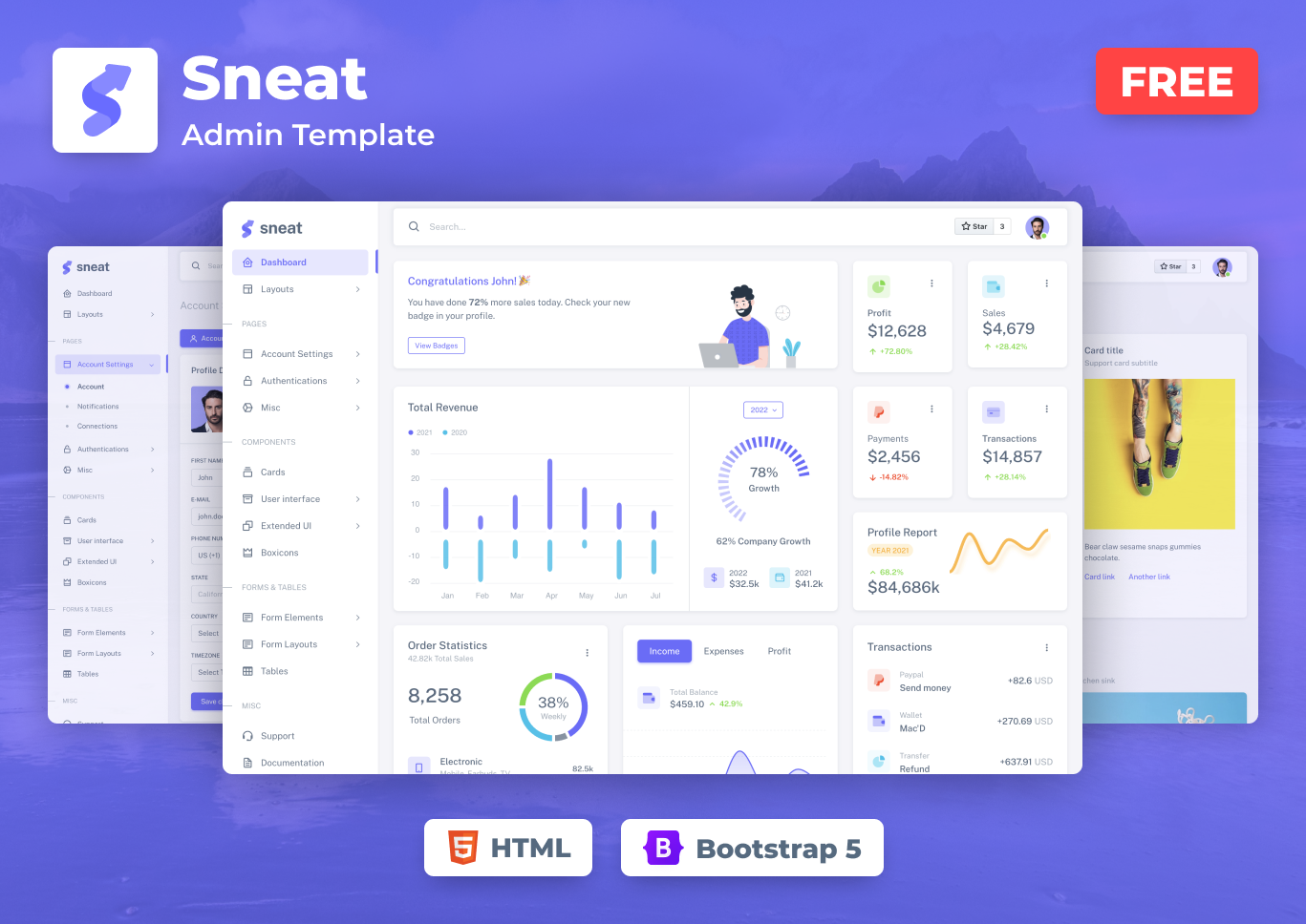Sneat Bootstrap 5 HTML Admin Template Open Source