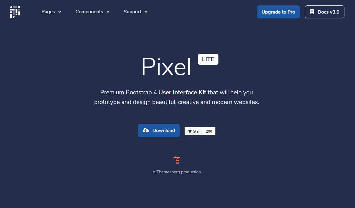 Pixel lite free bootstrap UI kit