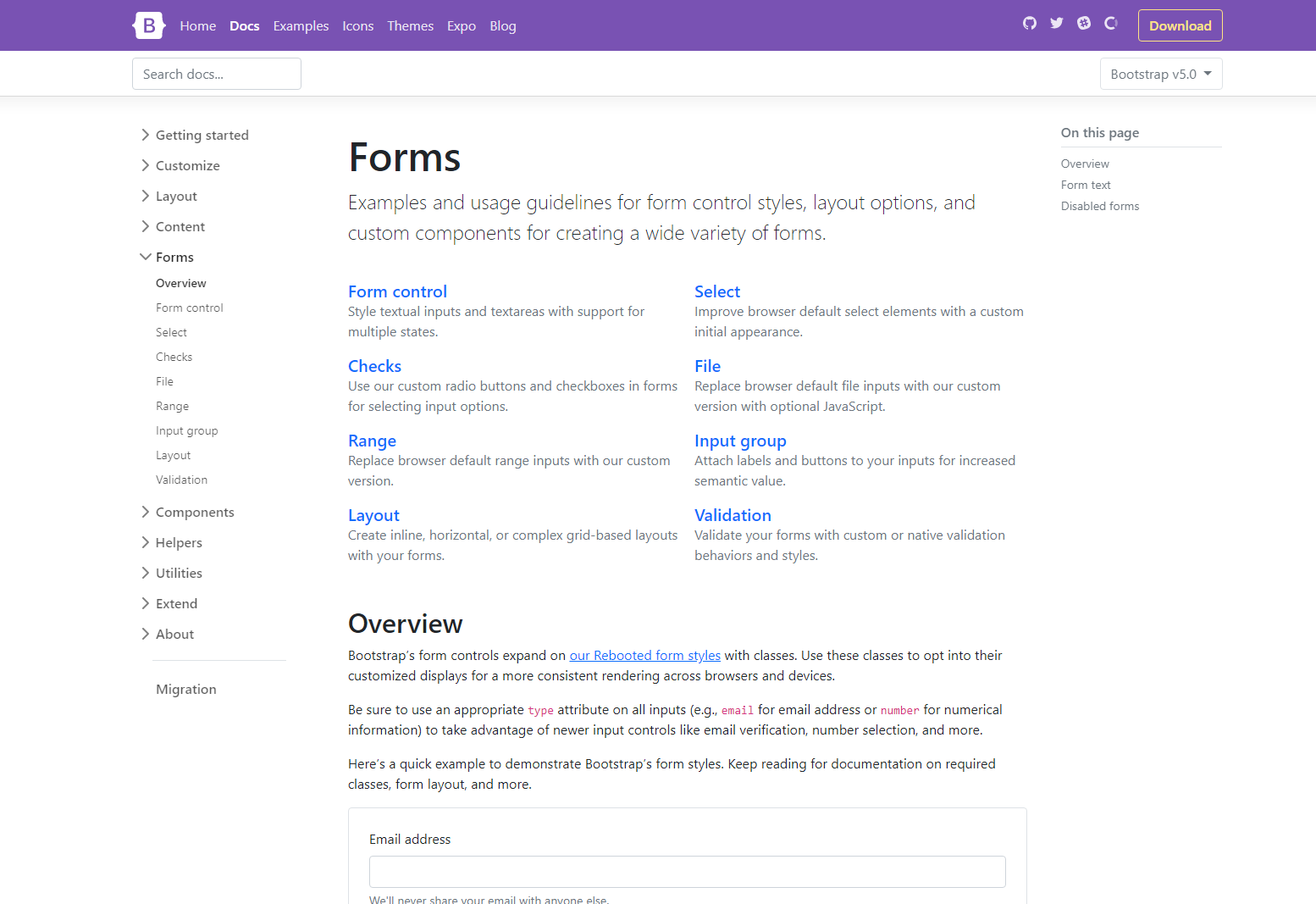 Bootstrap 5 Alpha Forms