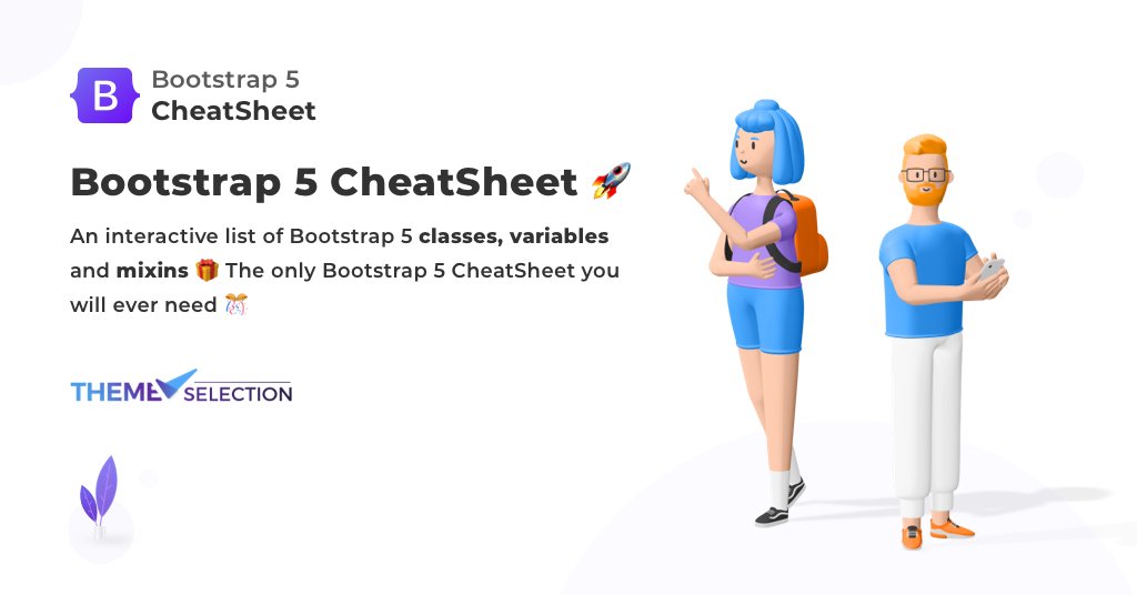 bootstrap 5 cheatsheet Free web design Tools for web designers