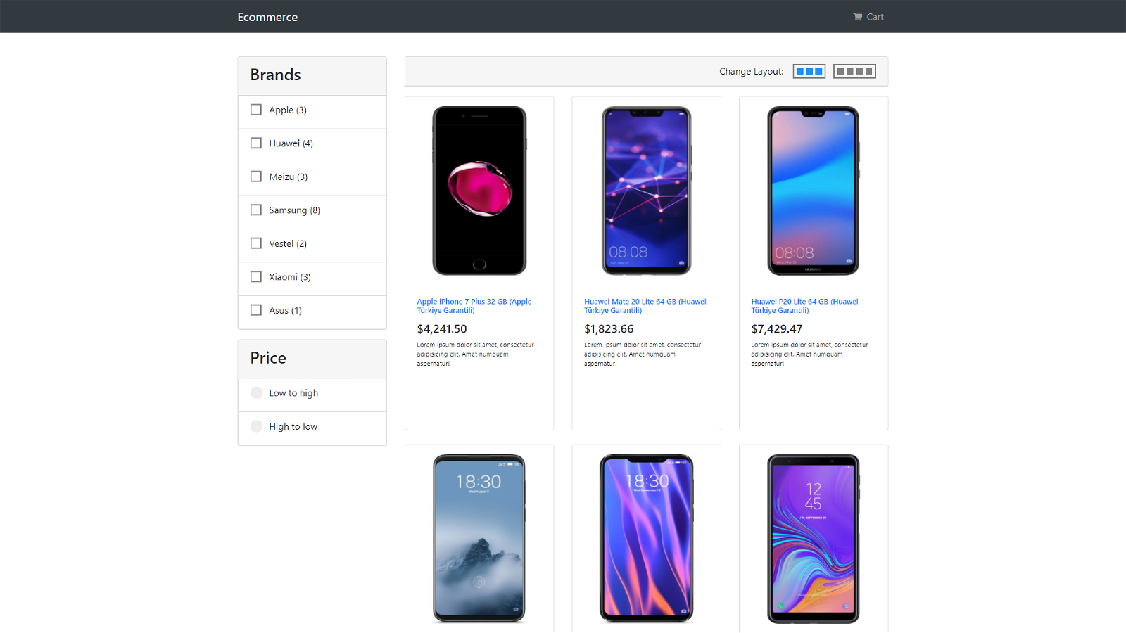 ecommerce app React Project Ideas For Beginners