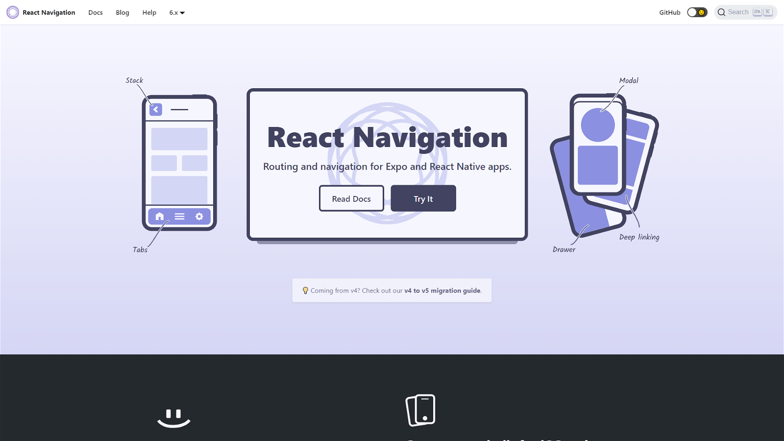 react navigation react dev tools