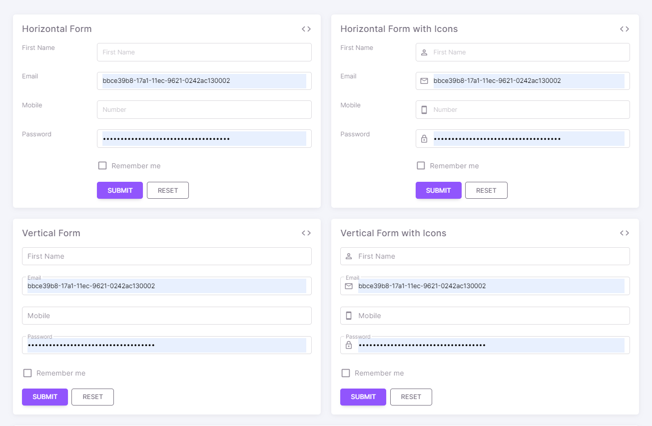 Vuetify components Forms