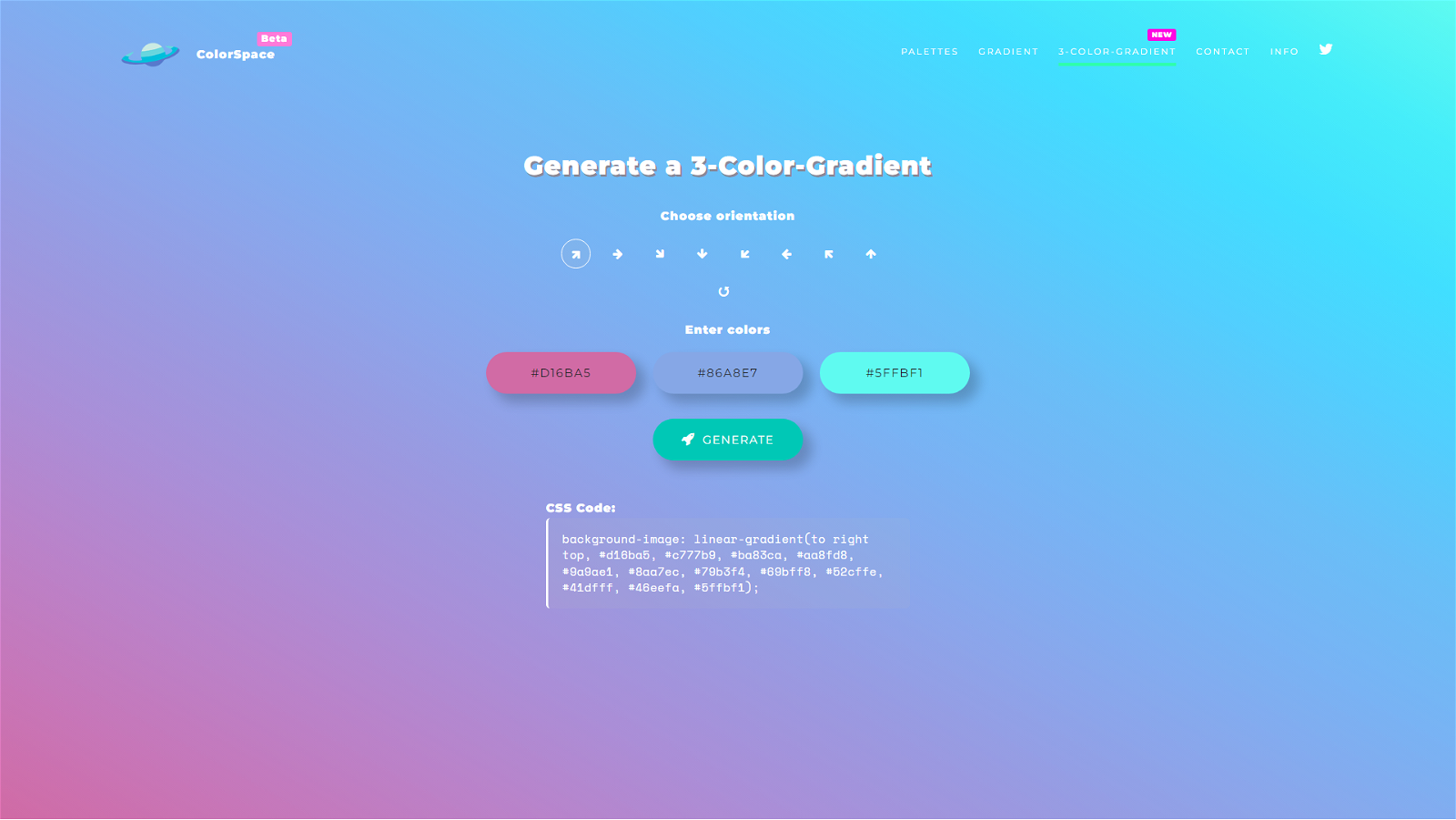 My color space CSS gradient generator