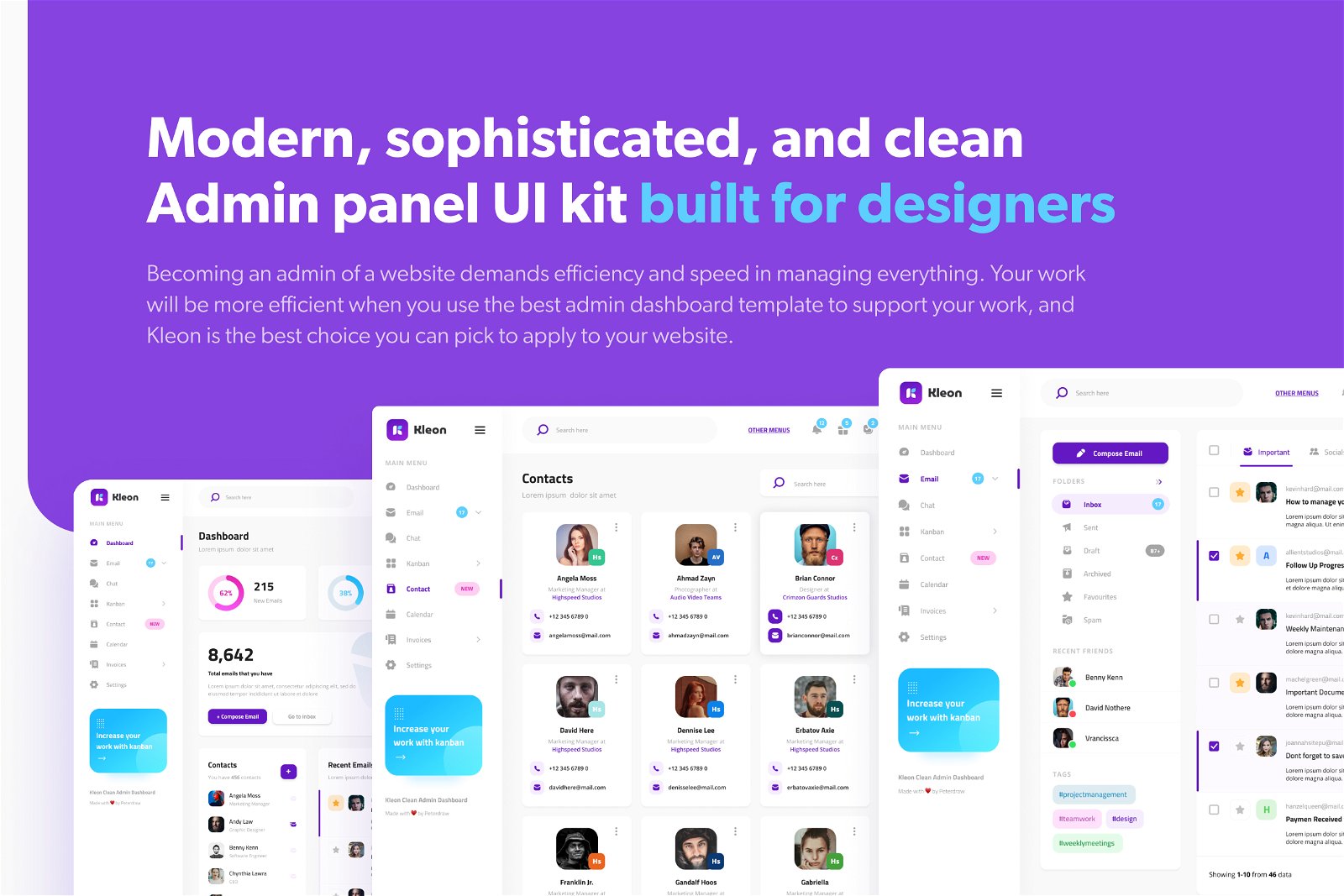 Kleon Figma Admin Dashboard Builder and UI Kit