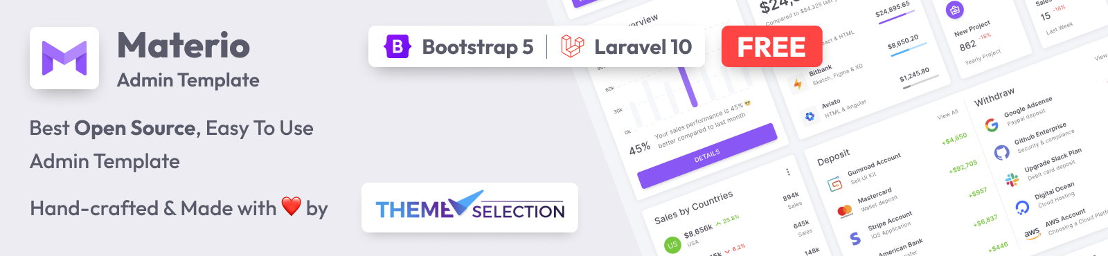 materio free bootstrap 5 laravel admin template
