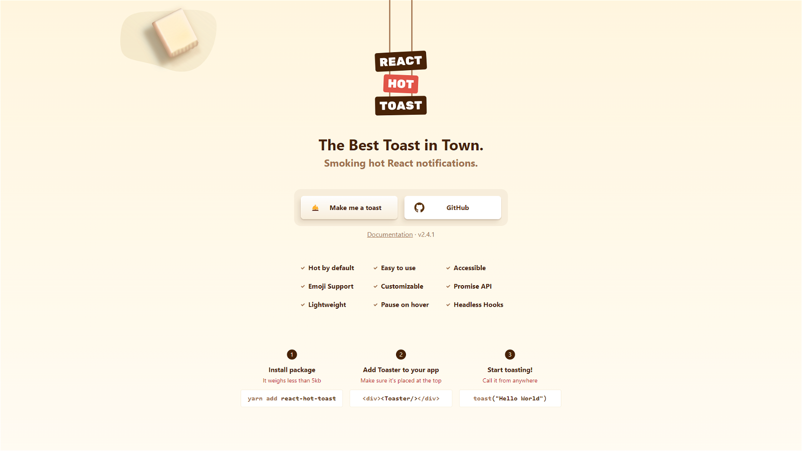 React hot toast React notification component library