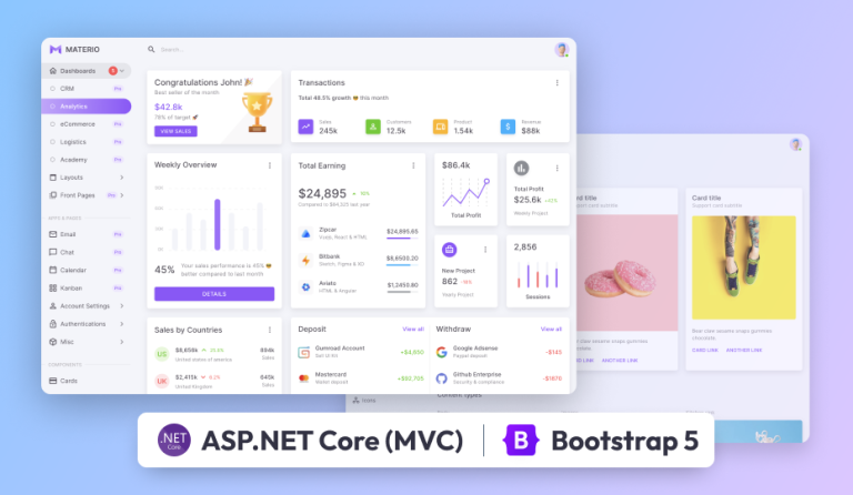 3+ ASP.NET Core Admin Dashboard Template Free & Pro