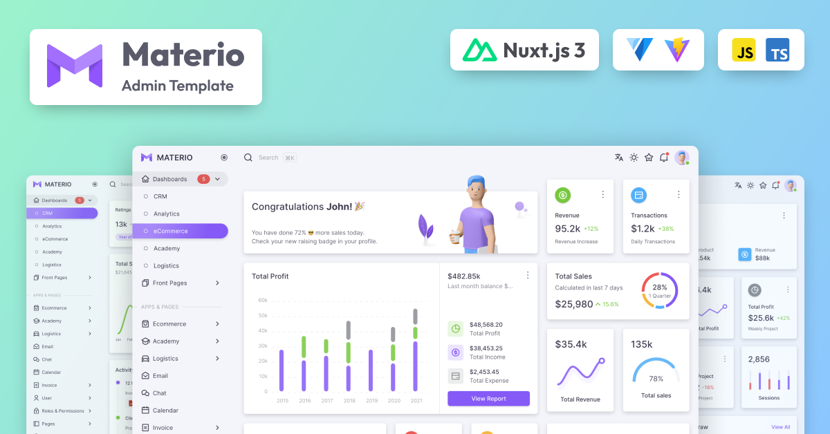 Materio - Vuetify Nuxtjs 3 Admin Template