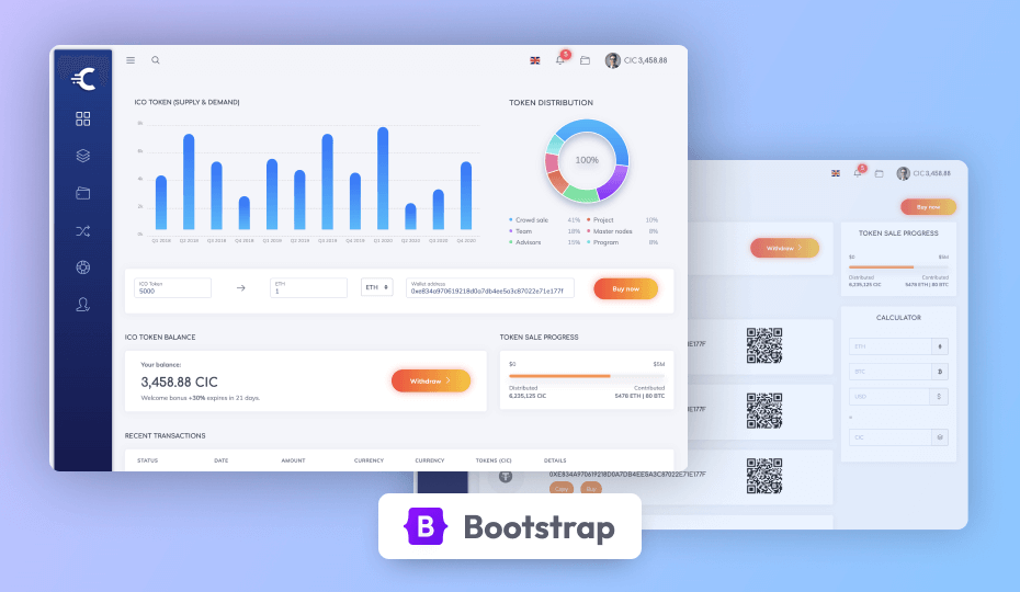 Free Cryptocurrency Dashboard Template