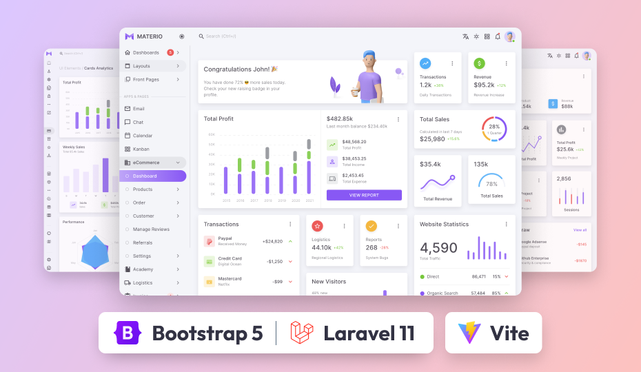 Materio Dashboard Free - Laravel 11